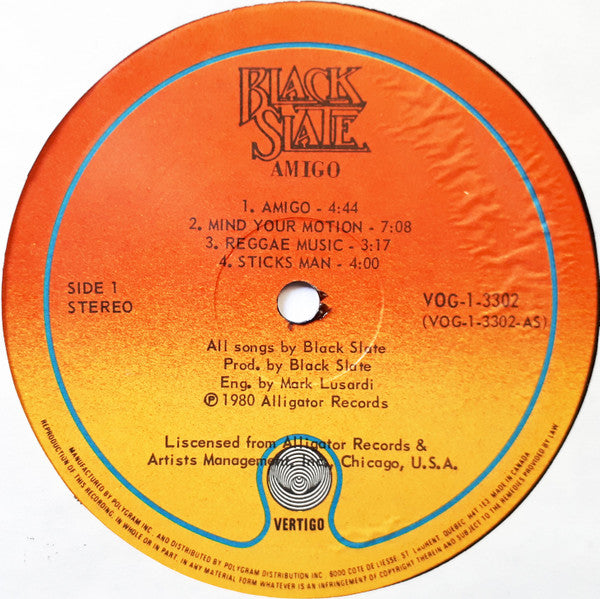 Black Slate : Amigo (LP, Album)
