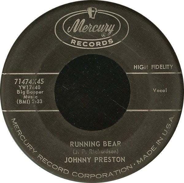 Johnny Preston : Running Bear (7", Single, Roc)
