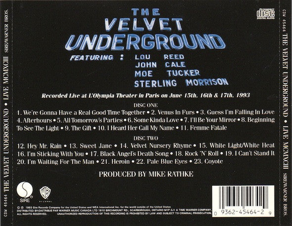 The Velvet Underground : Live MCMXCIII (2xCD, Album)
