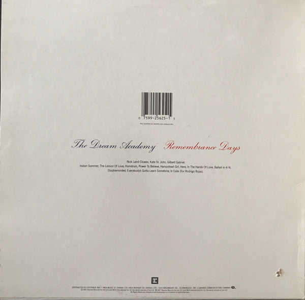 The Dream Academy : Remembrance Days (LP, Album)