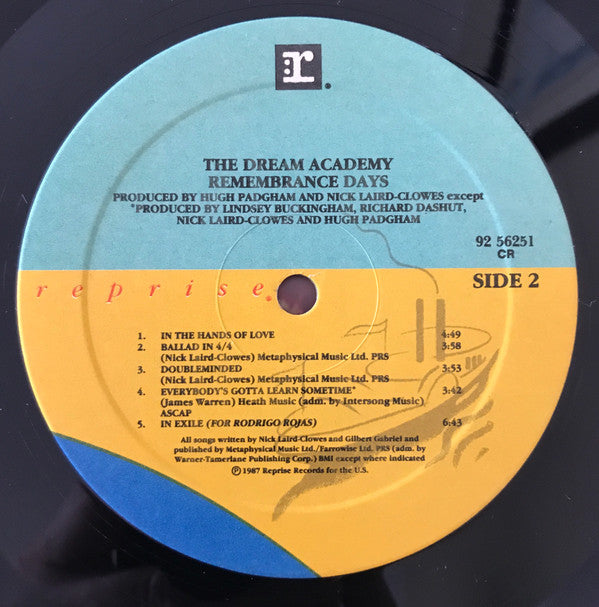 The Dream Academy : Remembrance Days (LP, Album)