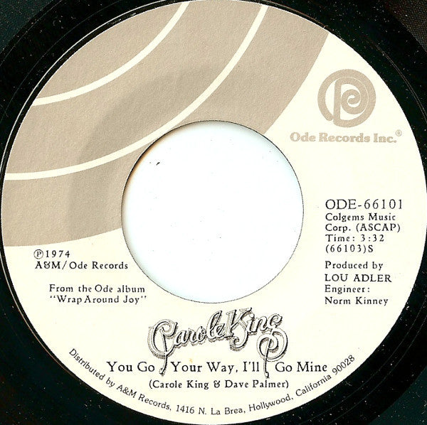 Carole King : Jazzman / You Go Your Way, I'll Go Mine (7", Single, Styrene, Ter)