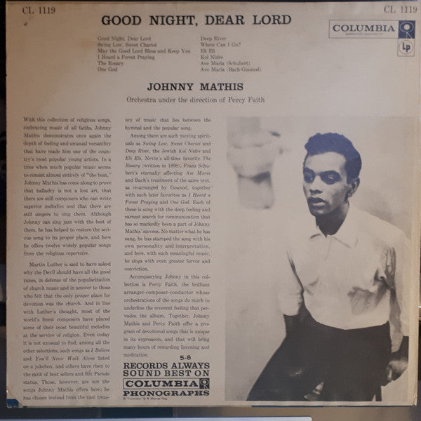 Johnny Mathis : Good Night, Dear Lord (LP, Album, Mono)