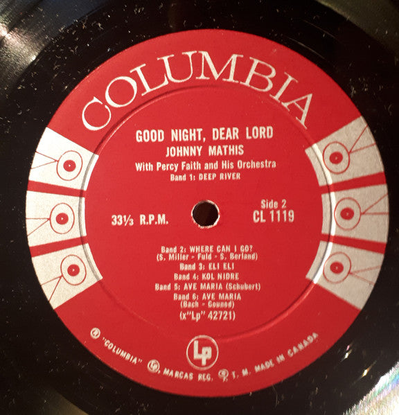 Johnny Mathis : Good Night, Dear Lord (LP, Album, Mono)