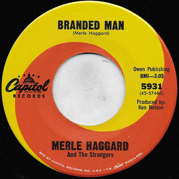Merle Haggard And The Strangers (5) : Branded Man (7", Single, Los)
