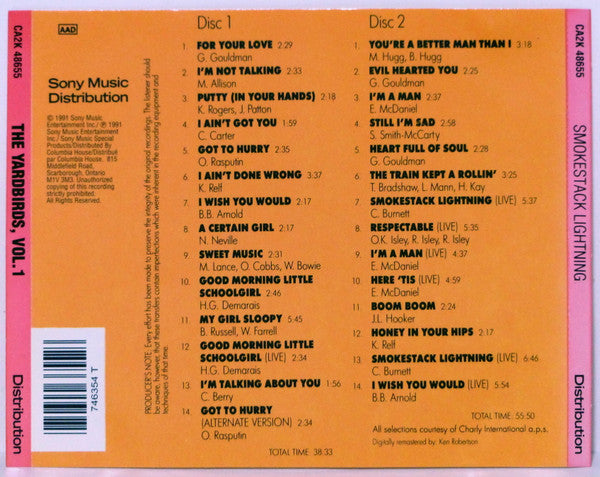 The Yardbirds : Vol. 1 - Smokestack Lightning (2xCD, Comp, Club, RM)
