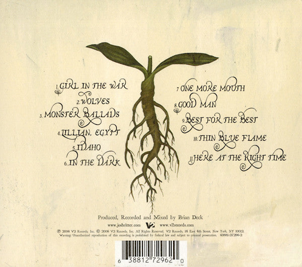 Josh Ritter : The Animal Years (CD, Album, Dig)
