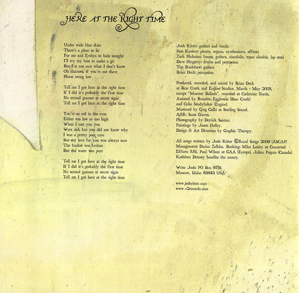 Josh Ritter : The Animal Years (CD, Album, Dig)