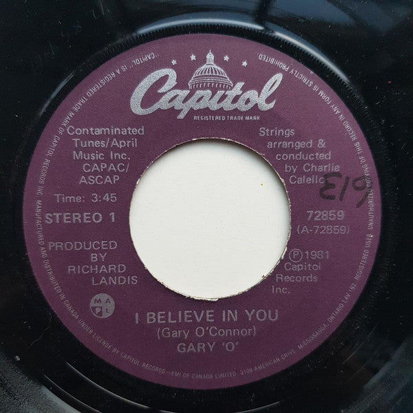 Gary O'Connor : I Believe In You / Suzanne (7", Single)