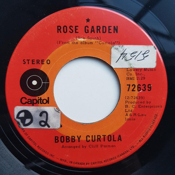 Bobby Curtola : Rose Garden / Way Down Deep (7", Single)