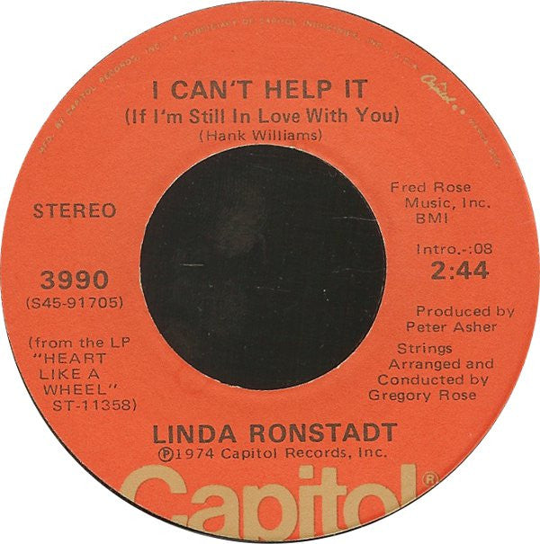 Linda Ronstadt : You're No Good / I Can't Help It (If I'm Still In Love With You) (7", Single, Win)