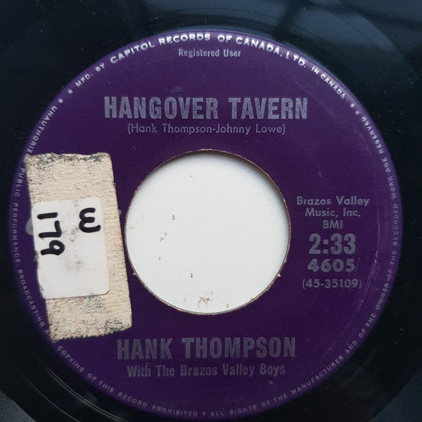 Hank Thompson And His Brazos Valley Boys : Hangover Tavern / Give The World A Smile (7", Single)