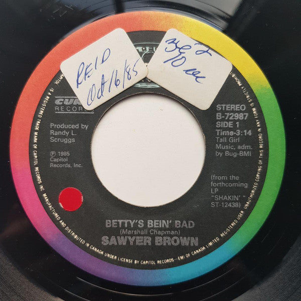 Sawyer Brown : Betty's Bein' Bad (7", Single)