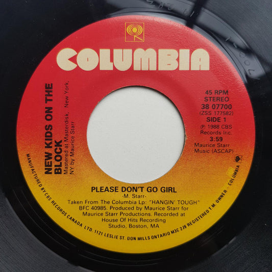 New Kids On The Block : Please Don't Go Girl (7", Single)