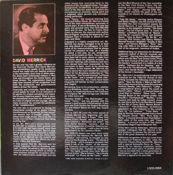 Lionel Bart : Oliver! (The Original Broadway Cast Recording) (LP, Album, Mono, Hol)