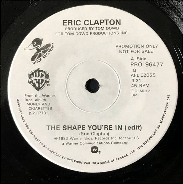 Eric Clapton : The Shape You're In (7", Single, Promo, Sol)