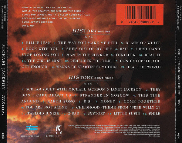 Michael Jackson : HIStory - Past, Present And Future - Book I (CD, Comp + CD, Album)