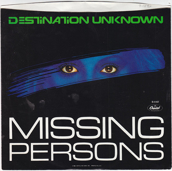 Missing Persons : Destination Unknown (7", Single, Promo, Styrene, All)