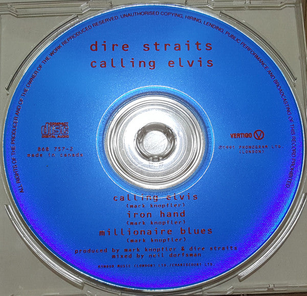 Dire Straits : Calling Elvis (CD, EP)