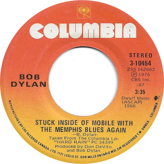 Bob Dylan : Stuck Inside Of Mobile With The Memphis Blues Again / Rita May (7", Single)