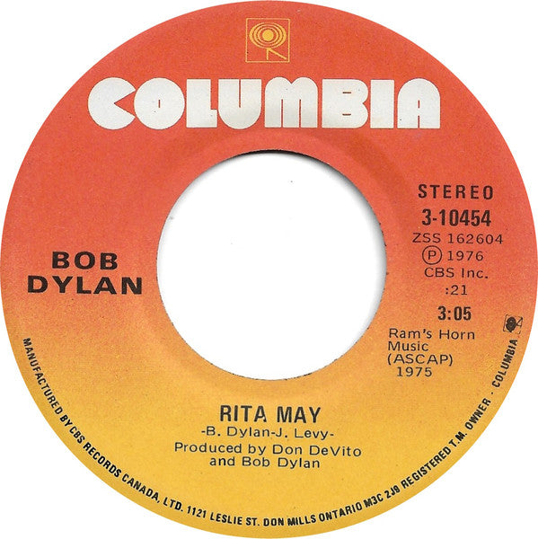Bob Dylan : Stuck Inside Of Mobile With The Memphis Blues Again / Rita May (7", Single)