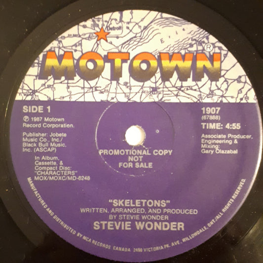 Stevie Wonder : Skeletons (7", Single, Promo)