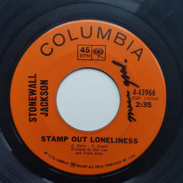 Stonewall Jackson : Stamp Out Loneliness / Road To Recovery (7", Single)