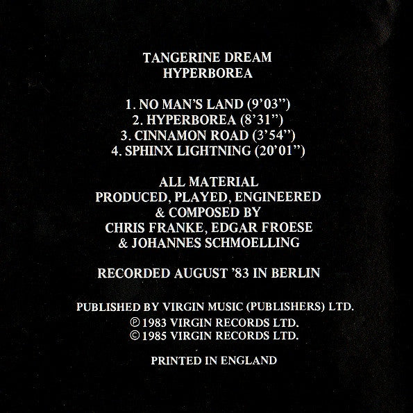 Tangerine Dream : Hyperborea (CD, Album)