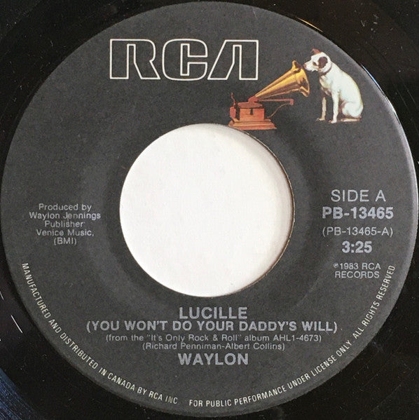 Waylon Jennings : Lucille (You Won't Do Your Daddy's Will) /  Medley Of Hits (7")