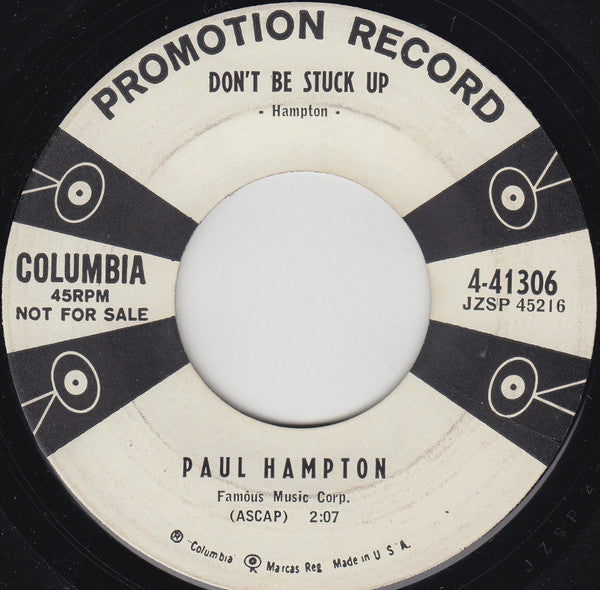 Paul Hampton : Wish I Were Tied To You / Don't Be Stuck Up (7", Single, Promo)