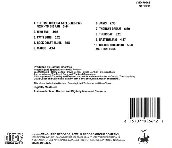 Country Joe And The Fish : I-Feel-Like-I'm-Fixin'-To-Die (CD, Album, RE, RM, Nim)