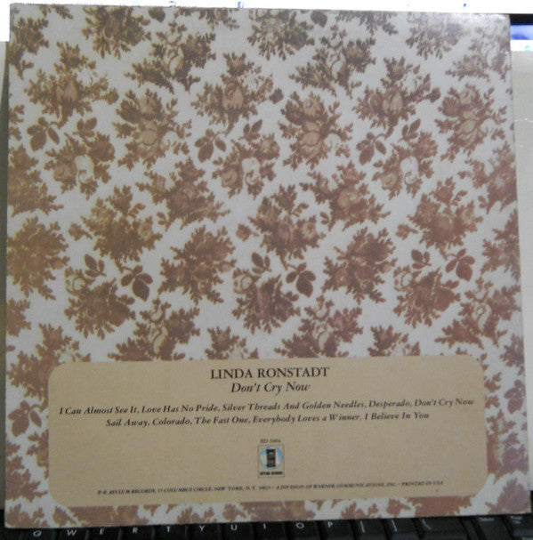 Linda Ronstadt : Don't Cry Now (LP, Album, RE, Ter)