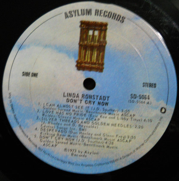 Linda Ronstadt : Don't Cry Now (LP, Album, RE, Ter)