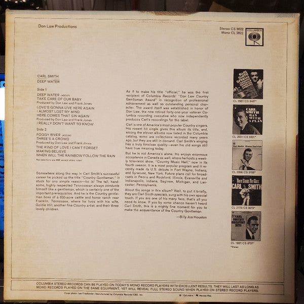 Carl Smith (3) : Deep Water (LP, Album)