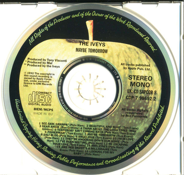 The Iveys : Maybe Tomorrow (CD, Album, Mono, RE, RM)