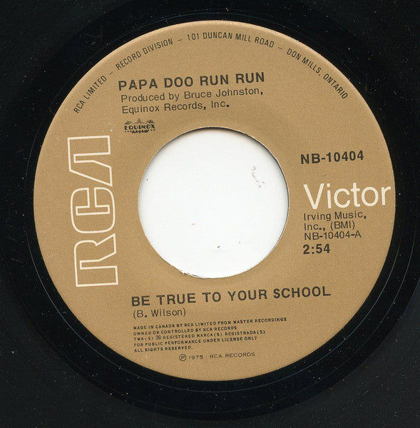 Papa Doo Run Run : Be True To Your School / Disney Girls (7", Single)