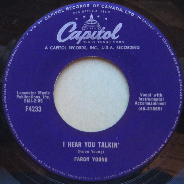 Faron Young : I Hear You Talkin' / Country Girl (7", Single)