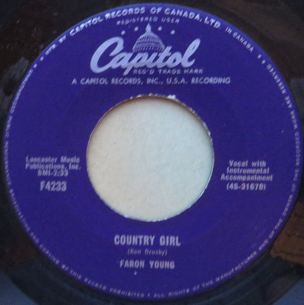 Faron Young : I Hear You Talkin' / Country Girl (7", Single)