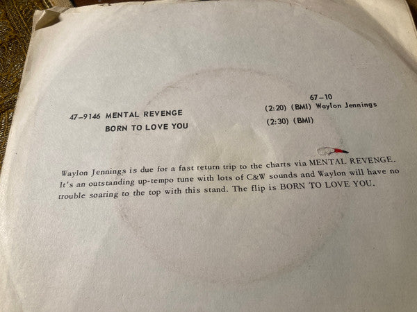 Waylon Jennings : Mental Revenge (7")