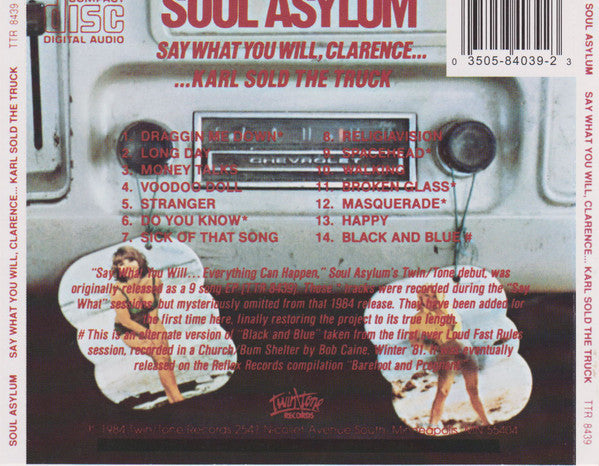 Soul Asylum (2) : Say What You Will, Clarence… …Karl Sold The Truck (CD, Album, RE)