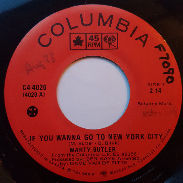 Marty Butler : You Wanna Go To New York City / A Petal From Her Hair (7", Single)