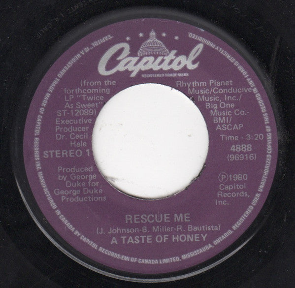 A Taste Of Honey : Rescue Me (7", Single)