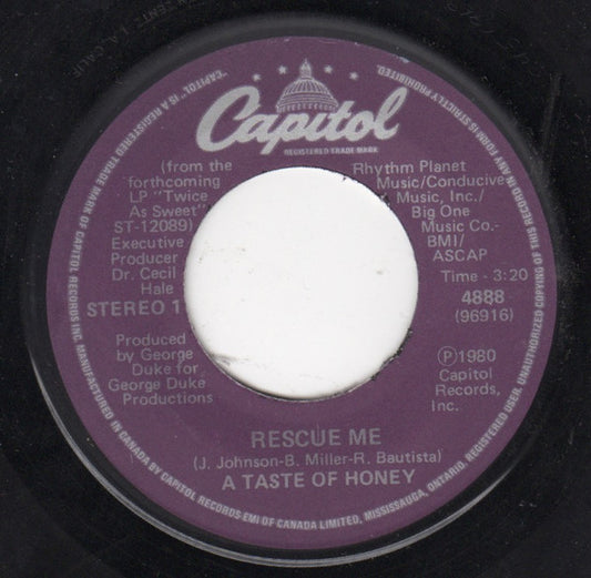 A Taste Of Honey : Rescue Me (7", Single)