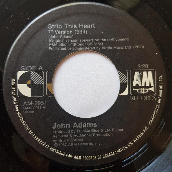 John Adams (3) : Strip This Heart (7", Single)