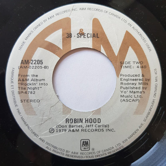 38 Special (2) : Rockin' Into The Night (7", Single)