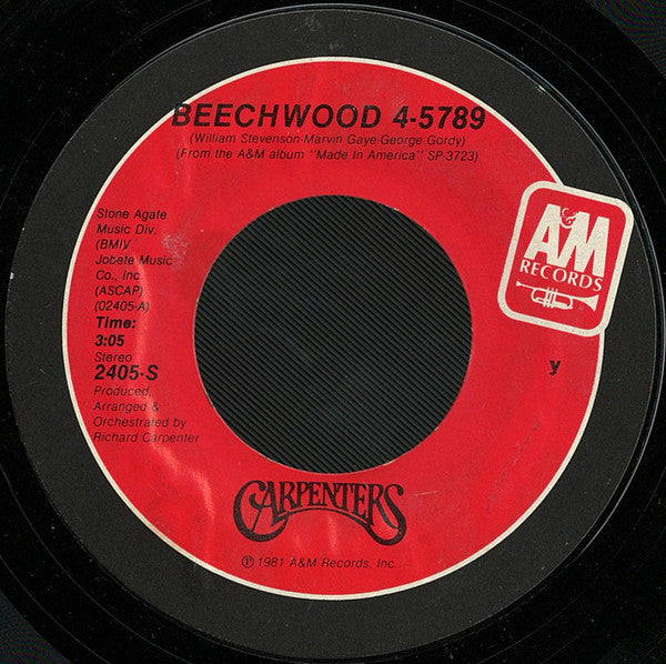 Carpenters : Beechwood 4-5789 (7", Single, Ter)