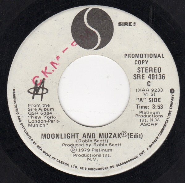 M (2) : Moonlight And Muzak (7", Single, Promo)