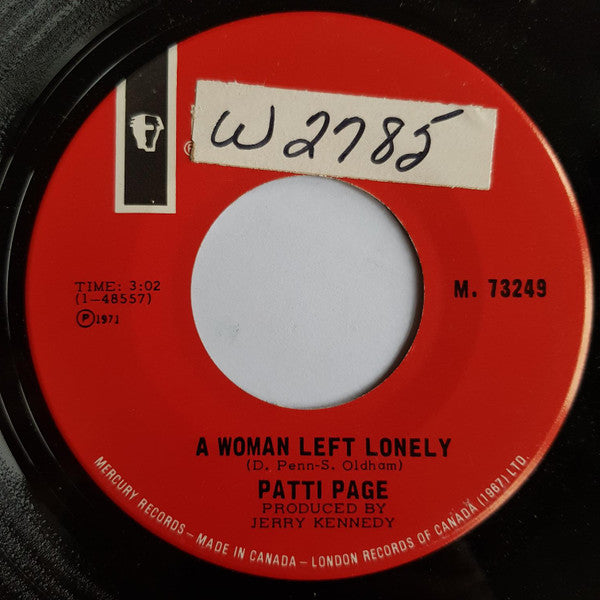 Patti Page : A Woman Left Lonely / Think Again (7", Mono)