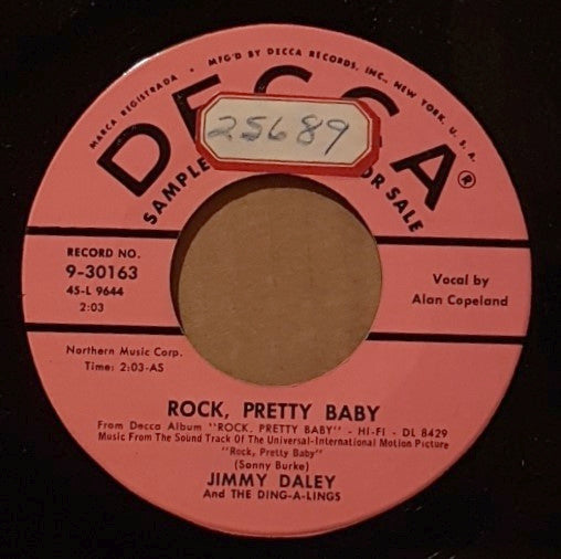Jimmy Daley And The Ding-A-Lings : Rock Pretty Baby / Can I Steal A Little Love (7", Promo)