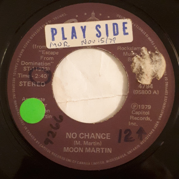 Moon Martin : No Chance (7", Single)